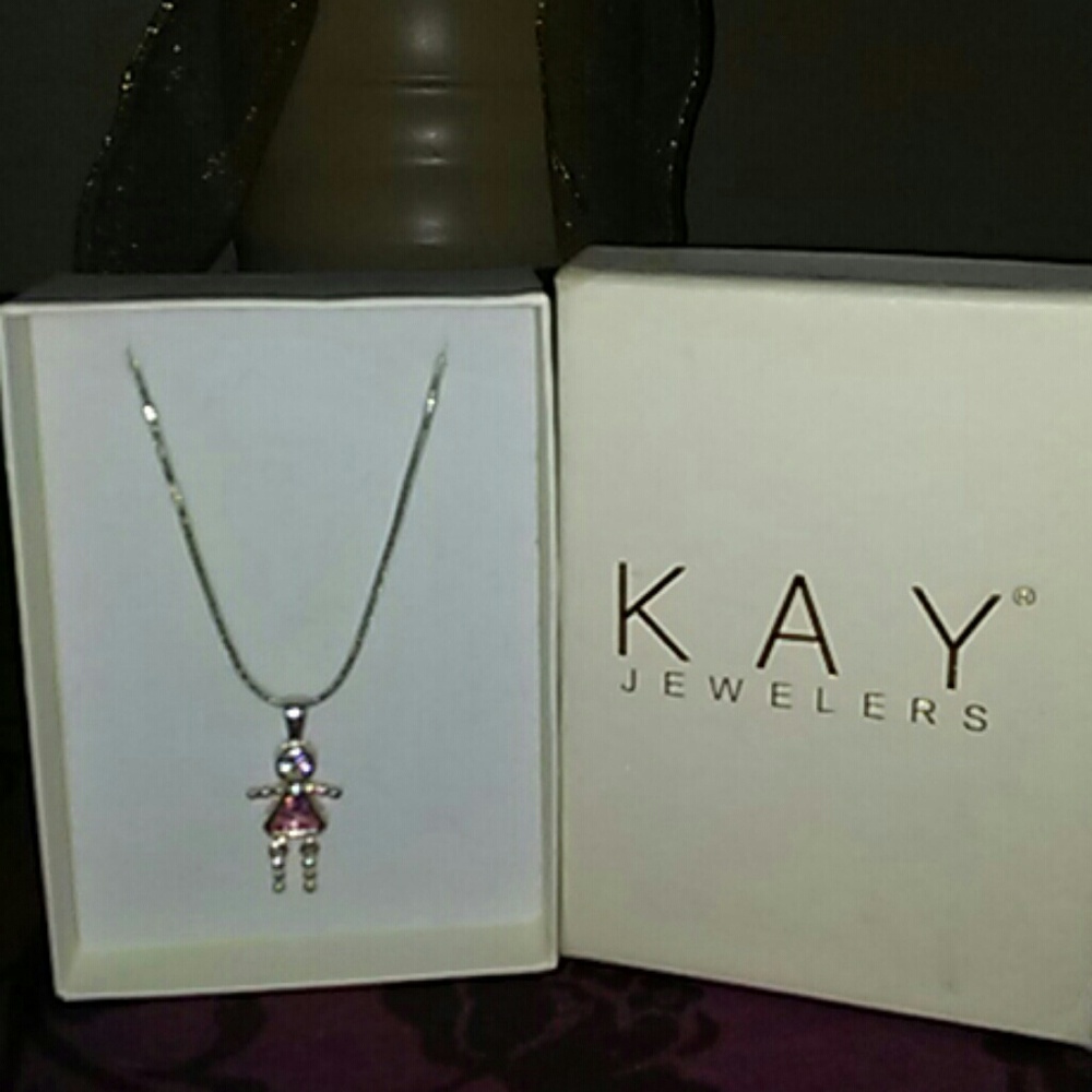 NEW! SS & PINK TOURMALINE BIRTHSTONE BABY GIRL